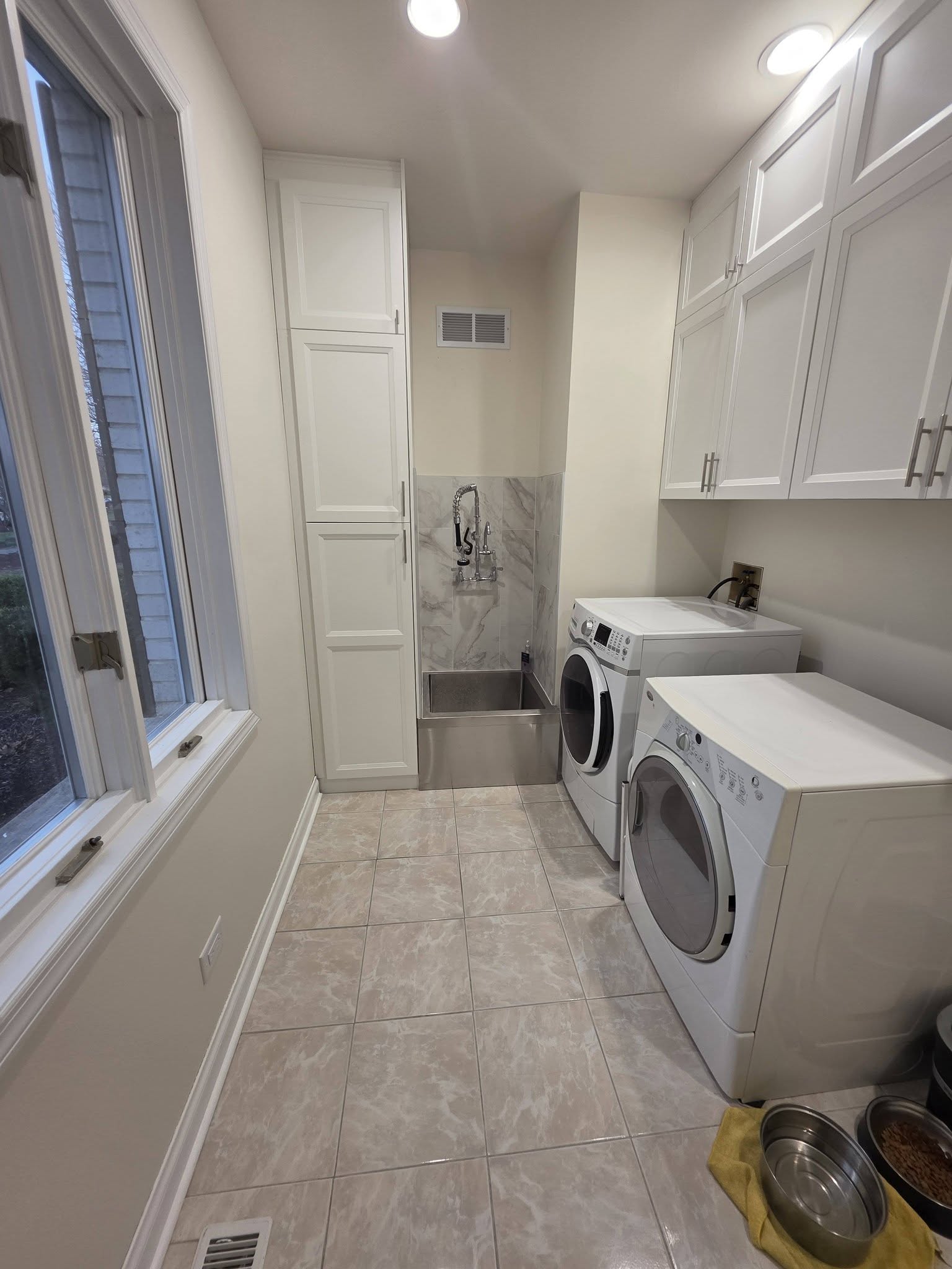 A laundry remodeled with LVP