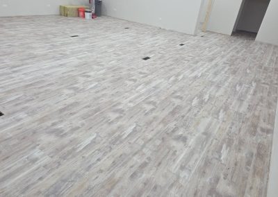 An expansive hardwood floor